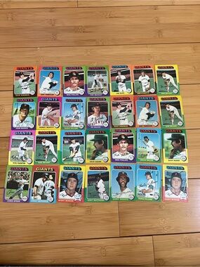 1975 Topps SF Giants Team Set Lot 28x w/ Bobby Murcer All Star Kingman